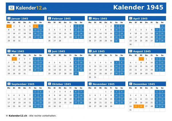 Kalender 1945