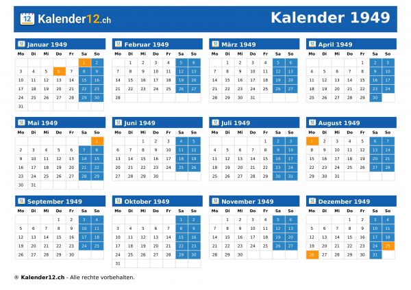 Kalender 1949