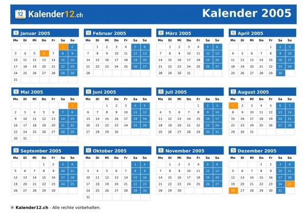 Kalender 2005