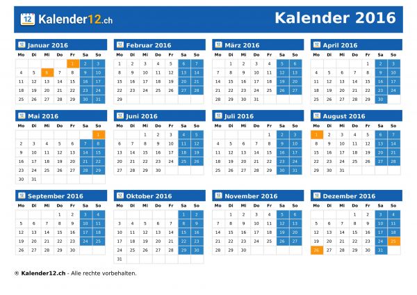 Kalender 2016