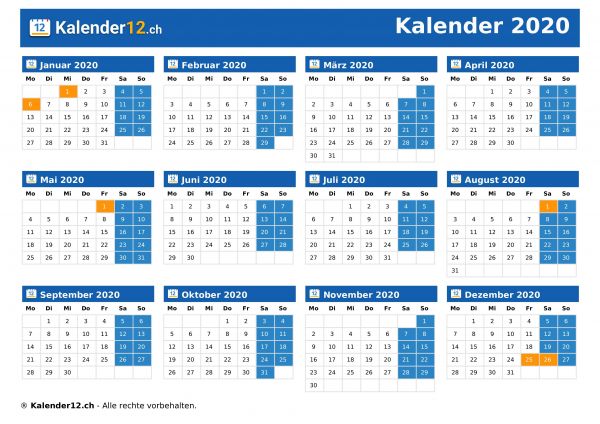 Kalender 2020