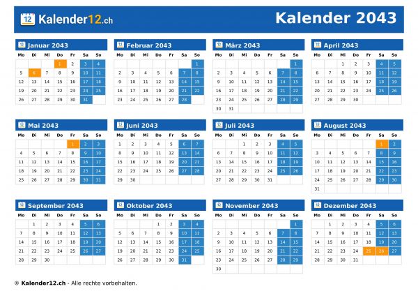 Kalender 2043
